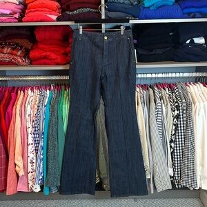 Michael Kors dark blue front seam flare jeans size 6 NWT